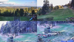 Kompositfoto der Umgebung der Myslivna-Hütte