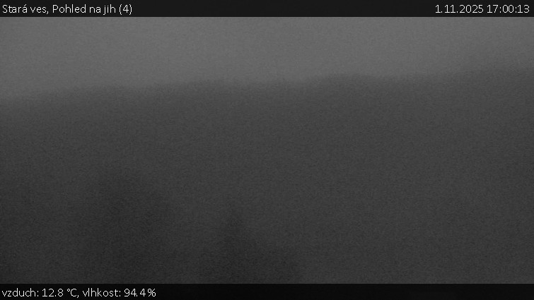 Stará ves - Pohled na jih (4) - 1.11.2025 v 17:00 Stará ves - Pohled na jih (4) - 1.11.2025 v 17:00