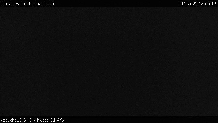 Stará ves - Pohled na jih (4) - 1.11.2025 v 18:00 Stará ves - Pohled na jih (4) - 1.11.2025 v 18:00