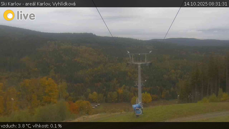 Ski Karlov - areál Karlov - Vyhlídková - 14.10.2025 v 08:31 Ski Karlov - areál Karlov - Vyhlídková - 14.10.2025 v 08:31