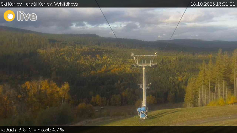 Ski Karlov - areál Karlov - Vyhlídková - 18.10.2025 v 16:31 Ski Karlov - areál Karlov - Vyhlídková - 18.10.2025 v 16:31