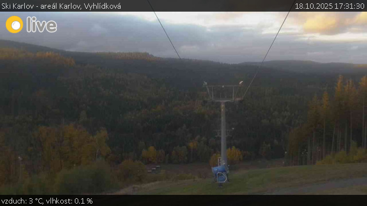 Ski Karlov - areál Karlov - Vyhlídková - 18.10.2025 v 17:31 Ski Karlov - areál Karlov - Vyhlídková - 18.10.2025 v 17:31