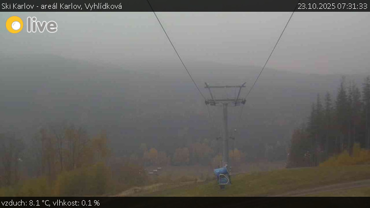 Ski Karlov - areál Karlov - Vyhlídková - 23.10.2025 v 07:31 Ski Karlov - areál Karlov - Vyhlídková - 23.10.2025 v 07:31