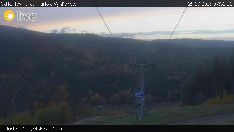Ski Karlov - areál Karlov - Vyhlídková - 25.10.2025 v 07:31 Ski Karlov - areál Karlov - Vyhlídková - 25.10.2025 v 07:31