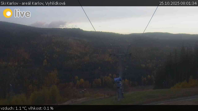 Ski Karlov - areál Karlov - Vyhlídková - 25.10.2025 v 08:01 Ski Karlov - areál Karlov - Vyhlídková - 25.10.2025 v 08:01