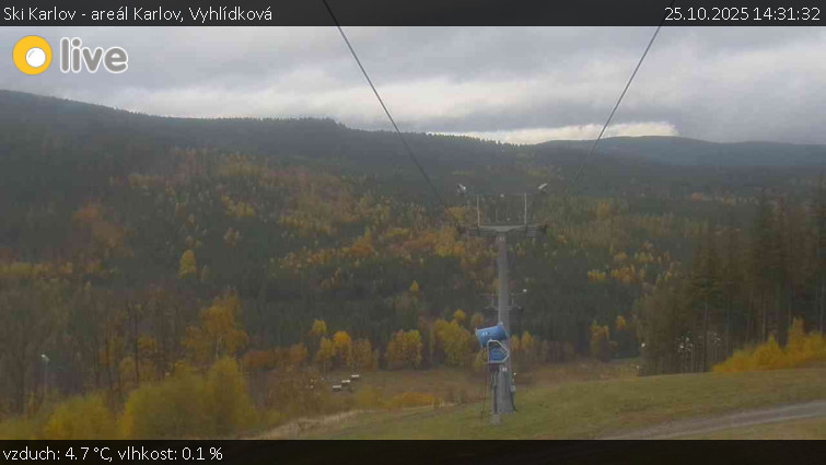 Ski Karlov - areál Karlov - Vyhlídková - 25.10.2025 v 14:31 Ski Karlov - areál Karlov - Vyhlídková - 25.10.2025 v 14:31