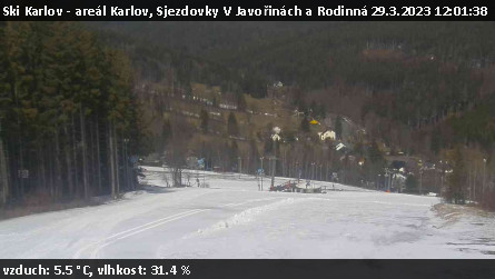 Ski Karlov - areál Karlov - Sjezdovky V Javořinách a Rodinná - 29.3.2023 v 12:01
