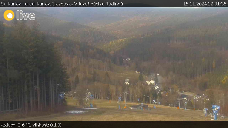 Ski Karlov - areál Karlov - Sjezdovky V Javořinách a Rodinná - 15.11.2024 v 12:01 Ski Karlov - areál Karlov - Sjezdovky V Javořinách a Rodinná - 15.11.2024 v 12:01