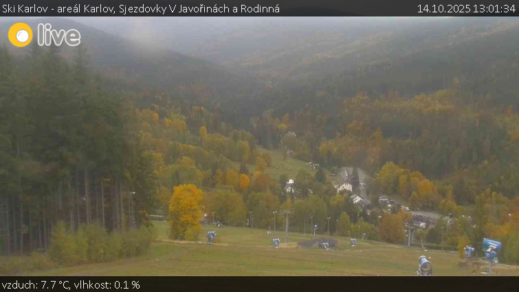 Ski Karlov - areál Karlov - Sjezdovky V Javořinách a Rodinná - 14.10.2025 v 13:01 Ski Karlov - areál Karlov - Sjezdovky V Javořinách a Rodinná - 14.10.2025 v 13:01