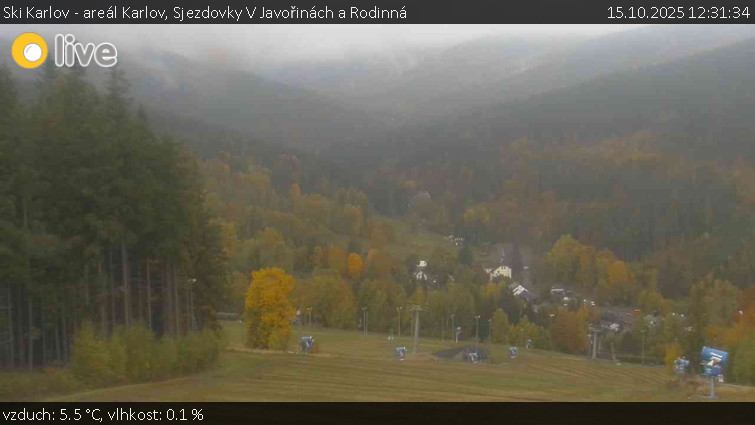Ski Karlov - areál Karlov - Sjezdovky V Javořinách a Rodinná - 15.10.2025 v 12:31 Ski Karlov - areál Karlov - Sjezdovky V Javořinách a Rodinná - 15.10.2025 v 12:31