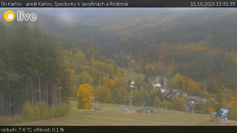 Ski Karlov - areál Karlov - Sjezdovky V Javořinách a Rodinná - 15.10.2025 v 15:31 Ski Karlov - areál Karlov - Sjezdovky V Javořinách a Rodinná - 15.10.2025 v 15:31
