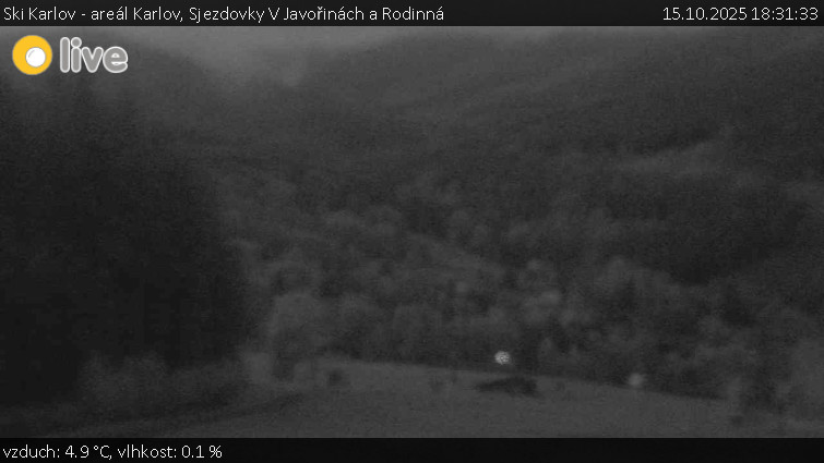 Ski Karlov - areál Karlov - Sjezdovky V Javořinách a Rodinná - 15.10.2025 v 18:31 Ski Karlov - areál Karlov - Sjezdovky V Javořinách a Rodinná - 15.10.2025 v 18:31