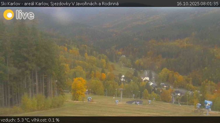 Ski Karlov - areál Karlov - Sjezdovky V Javořinách a Rodinná - 16.10.2025 v 08:01 Ski Karlov - areál Karlov - Sjezdovky V Javořinách a Rodinná - 16.10.2025 v 08:01