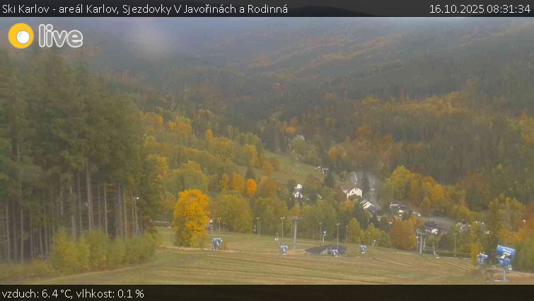 Ski Karlov - areál Karlov - Sjezdovky V Javořinách a Rodinná - 16.10.2025 v 08:31 Ski Karlov - areál Karlov - Sjezdovky V Javořinách a Rodinná - 16.10.2025 v 08:31