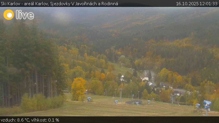 Ski Karlov - areál Karlov - Sjezdovky V Javořinách a Rodinná - 16.10.2025 v 12:01 Ski Karlov - areál Karlov - Sjezdovky V Javořinách a Rodinná - 16.10.2025 v 12:01