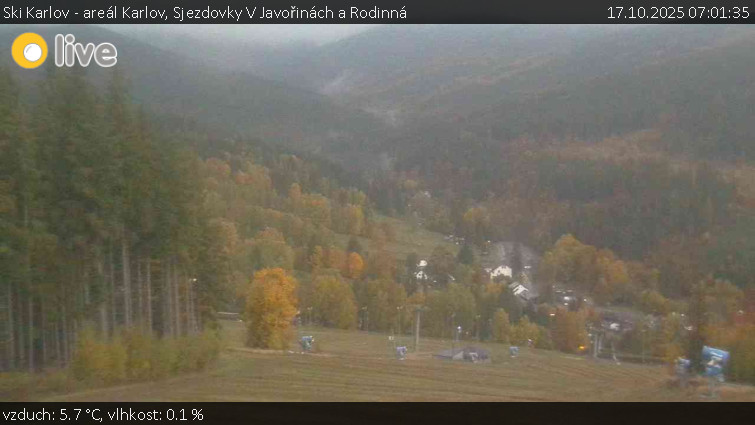 Ski Karlov - areál Karlov - Sjezdovky V Javořinách a Rodinná - 17.10.2025 v 07:01 Ski Karlov - areál Karlov - Sjezdovky V Javořinách a Rodinná - 17.10.2025 v 07:01
