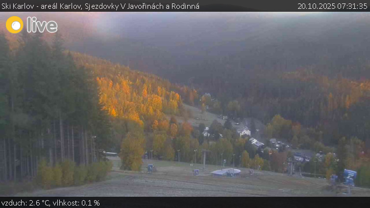Ski Karlov - areál Karlov - Sjezdovky V Javořinách a Rodinná - 20.10.2025 v 07:31 Ski Karlov - areál Karlov - Sjezdovky V Javořinách a Rodinná - 20.10.2025 v 07:31