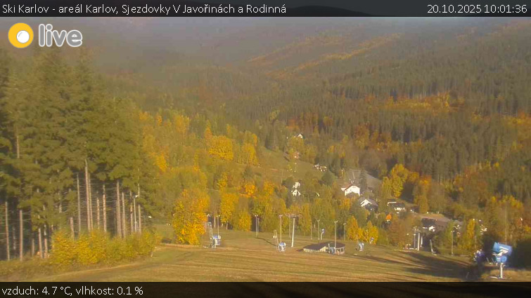 Ski Karlov - areál Karlov - Sjezdovky V Javořinách a Rodinná - 20.10.2025 v 10:01 Ski Karlov - areál Karlov - Sjezdovky V Javořinách a Rodinná - 20.10.2025 v 10:01