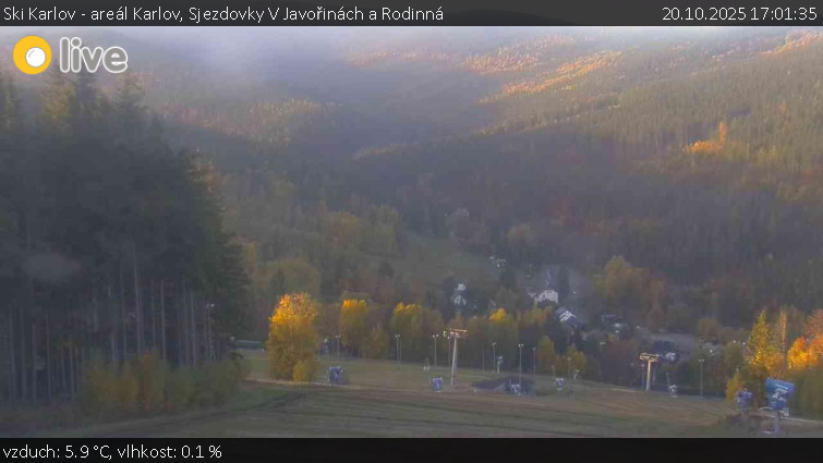 Ski Karlov - areál Karlov - Sjezdovky V Javořinách a Rodinná - 20.10.2025 v 17:01 Ski Karlov - areál Karlov - Sjezdovky V Javořinách a Rodinná - 20.10.2025 v 17:01