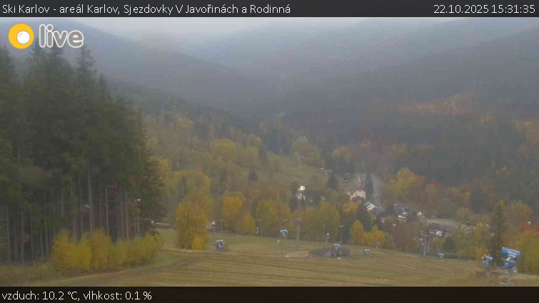 Ski Karlov - areál Karlov - Sjezdovky V Javořinách a Rodinná - 22.10.2025 v 15:31 Ski Karlov - areál Karlov - Sjezdovky V Javořinách a Rodinná - 22.10.2025 v 15:31