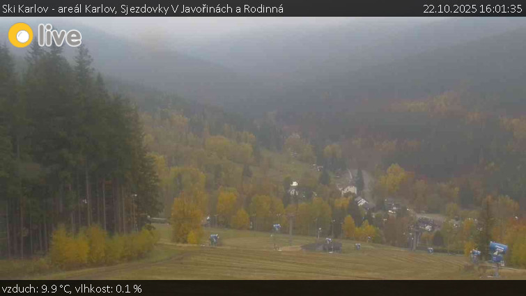 Ski Karlov - areál Karlov - Sjezdovky V Javořinách a Rodinná - 22.10.2025 v 16:01 Ski Karlov - areál Karlov - Sjezdovky V Javořinách a Rodinná - 22.10.2025 v 16:01