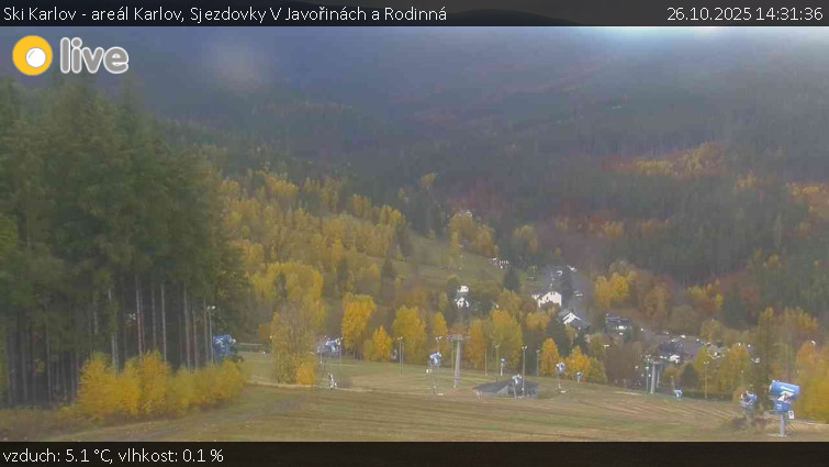 Ski Karlov - areál Karlov - Sjezdovky V Javořinách a Rodinná - 26.10.2025 v 14:31 Ski Karlov - areál Karlov - Sjezdovky V Javořinách a Rodinná - 26.10.2025 v 14:31