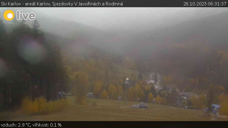 Ski Karlov - areál Karlov - Sjezdovky V Javořinách a Rodinná - 28.10.2025 v 06:31 Ski Karlov - areál Karlov - Sjezdovky V Javořinách a Rodinná - 28.10.2025 v 06:31
