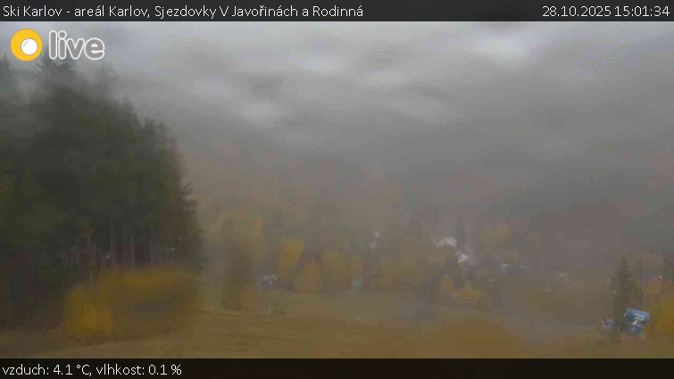 Ski Karlov - areál Karlov - Sjezdovky V Javořinách a Rodinná - 28.10.2025 v 15:01 Ski Karlov - areál Karlov - Sjezdovky V Javořinách a Rodinná - 28.10.2025 v 15:01