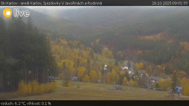 Ski Karlov - areál Karlov - Sjezdovky V Javořinách a Rodinná - 29.10.2025 v 09:01 Ski Karlov - areál Karlov - Sjezdovky V Javořinách a Rodinná - 29.10.2025 v 09:01