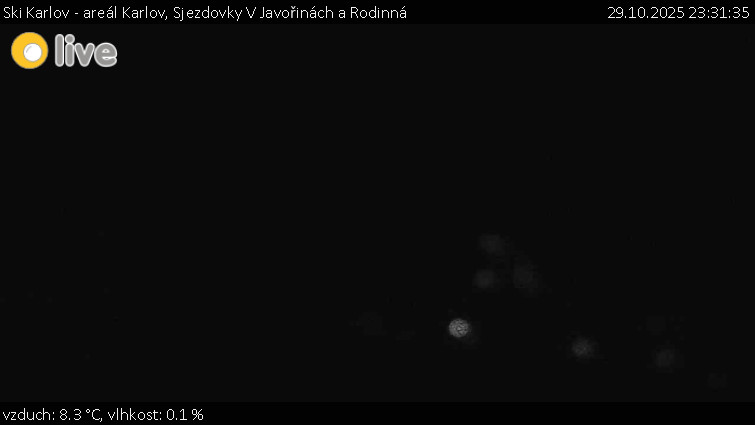 Ski Karlov - areál Karlov - Sjezdovky V Javořinách a Rodinná - 29.10.2025 v 23:31 Ski Karlov - areál Karlov - Sjezdovky V Javořinách a Rodinná - 29.10.2025 v 23:31