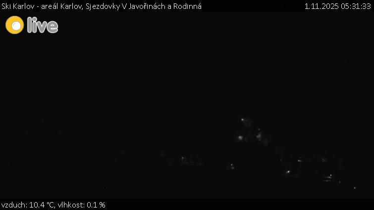 Ski Karlov - areál Karlov - Sjezdovky V Javořinách a Rodinná - 1.11.2025 v 05:31 Ski Karlov - areál Karlov - Sjezdovky V Javořinách a Rodinná - 1.11.2025 v 05:31