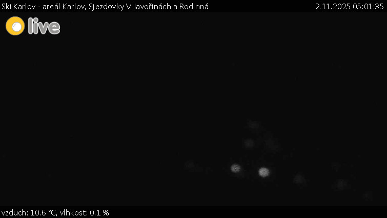 Ski Karlov - areál Karlov - Sjezdovky V Javořinách a Rodinná - 2.11.2025 v 05:01 Ski Karlov - areál Karlov - Sjezdovky V Javořinách a Rodinná - 2.11.2025 v 05:01