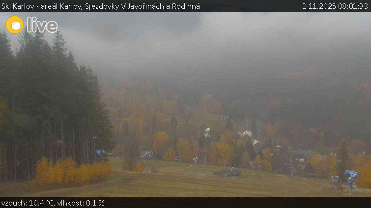 Ski Karlov - areál Karlov - Sjezdovky V Javořinách a Rodinná - 2.11.2025 v 08:01 Ski Karlov - areál Karlov - Sjezdovky V Javořinách a Rodinná - 2.11.2025 v 08:01