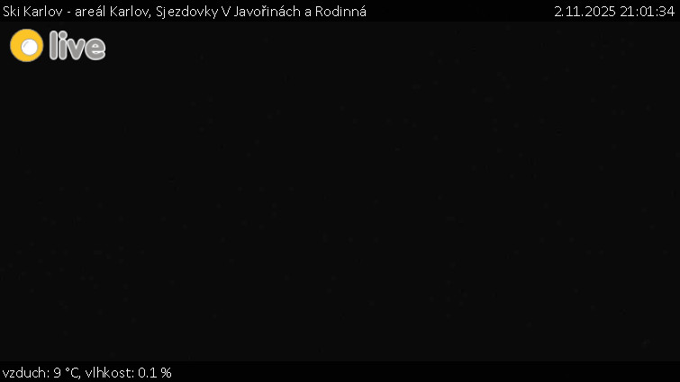 Ski Karlov - areál Karlov - Sjezdovky V Javořinách a Rodinná - 2.11.2025 v 21:01 Ski Karlov - areál Karlov - Sjezdovky V Javořinách a Rodinná - 2.11.2025 v 21:01
