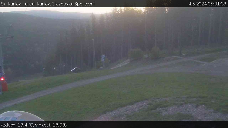 Ski Karlov - areál Karlov - Sjezdovka Sportovní - 4.5.2024 v 05:01