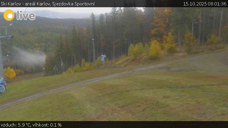 Ski Karlov - areál Karlov - Sjezdovka Sportovní - 15.10.2025 v 08:01 Ski Karlov - areál Karlov - Sjezdovka Sportovní - 15.10.2025 v 08:01