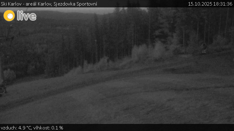 Ski Karlov - areál Karlov - Sjezdovka Sportovní - 15.10.2025 v 18:31 Ski Karlov - areál Karlov - Sjezdovka Sportovní - 15.10.2025 v 18:31