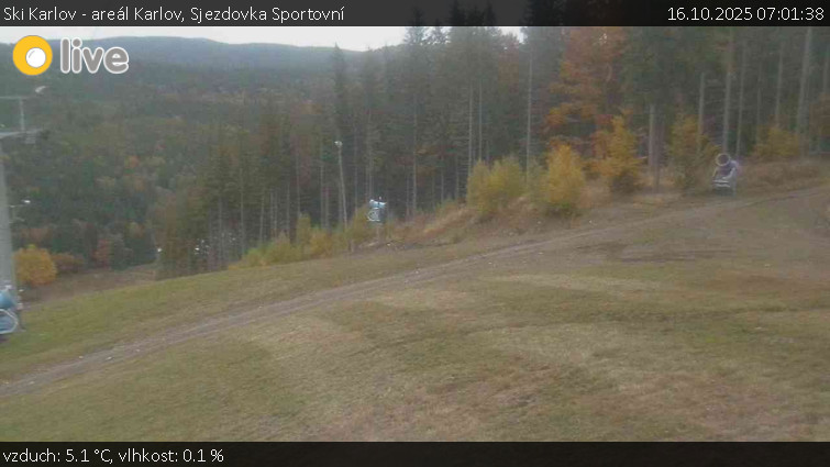 Ski Karlov - areál Karlov - Sjezdovka Sportovní - 16.10.2025 v 07:01 Ski Karlov - areál Karlov - Sjezdovka Sportovní - 16.10.2025 v 07:01