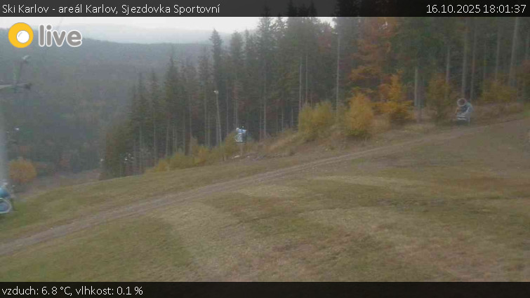 Ski Karlov - areál Karlov - Sjezdovka Sportovní - 16.10.2025 v 18:01 Ski Karlov - areál Karlov - Sjezdovka Sportovní - 16.10.2025 v 18:01