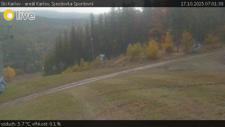Ski Karlov - areál Karlov - Sjezdovka Sportovní - 17.10.2025 v 07:01 Ski Karlov - areál Karlov - Sjezdovka Sportovní - 17.10.2025 v 07:01