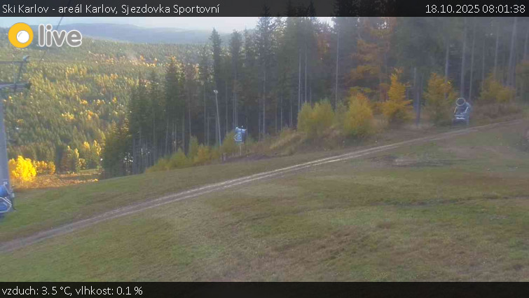 Ski Karlov - areál Karlov - Sjezdovka Sportovní - 18.10.2025 v 08:01 Ski Karlov - areál Karlov - Sjezdovka Sportovní - 18.10.2025 v 08:01
