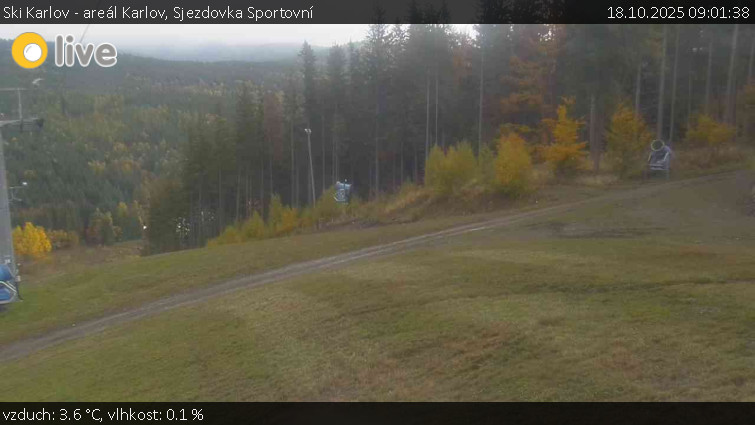 Ski Karlov - areál Karlov - Sjezdovka Sportovní - 18.10.2025 v 09:01 Ski Karlov - areál Karlov - Sjezdovka Sportovní - 18.10.2025 v 09:01