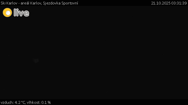 Ski Karlov - areál Karlov - Sjezdovka Sportovní - 21.10.2025 v 03:31 Ski Karlov - areál Karlov - Sjezdovka Sportovní - 21.10.2025 v 03:31