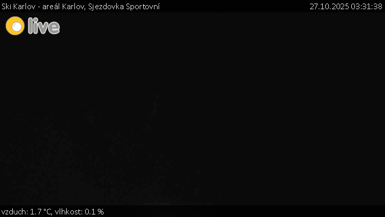 Ski Karlov - areál Karlov - Sjezdovka Sportovní - 27.10.2025 v 03:31 Ski Karlov - areál Karlov - Sjezdovka Sportovní - 27.10.2025 v 03:31