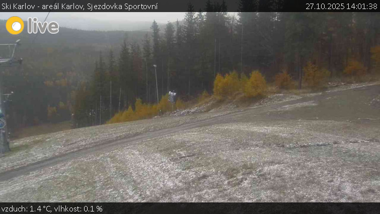 Ski Karlov - areál Karlov - Sjezdovka Sportovní - 27.10.2025 v 14:01 Ski Karlov - areál Karlov - Sjezdovka Sportovní - 27.10.2025 v 14:01
