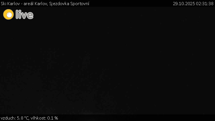 Ski Karlov - areál Karlov - Sjezdovka Sportovní - 29.10.2025 v 02:31 Ski Karlov - areál Karlov - Sjezdovka Sportovní - 29.10.2025 v 02:31