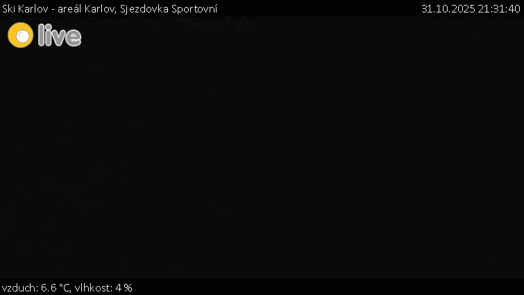 Ski Karlov - areál Karlov - Sjezdovka Sportovní - 31.10.2025 v 21:31 Ski Karlov - areál Karlov - Sjezdovka Sportovní - 31.10.2025 v 21:31