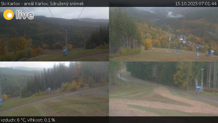 Ski Karlov - areál Karlov - Sdružený snímek - 15.10.2025 v 07:01 Ski Karlov - areál Karlov - Sdružený snímek - 15.10.2025 v 07:01