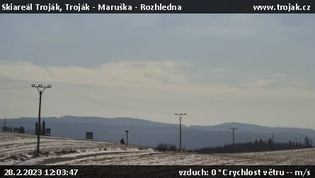 Skiareál Troják - Troják - Maruška - Rozhledna - 28.2.2023 v 12:03