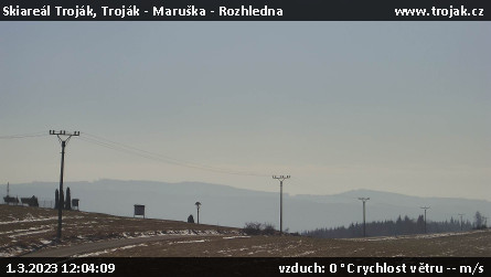 Skiareál Troják - Troják - Maruška - Rozhledna - 1.3.2023 v 12:04